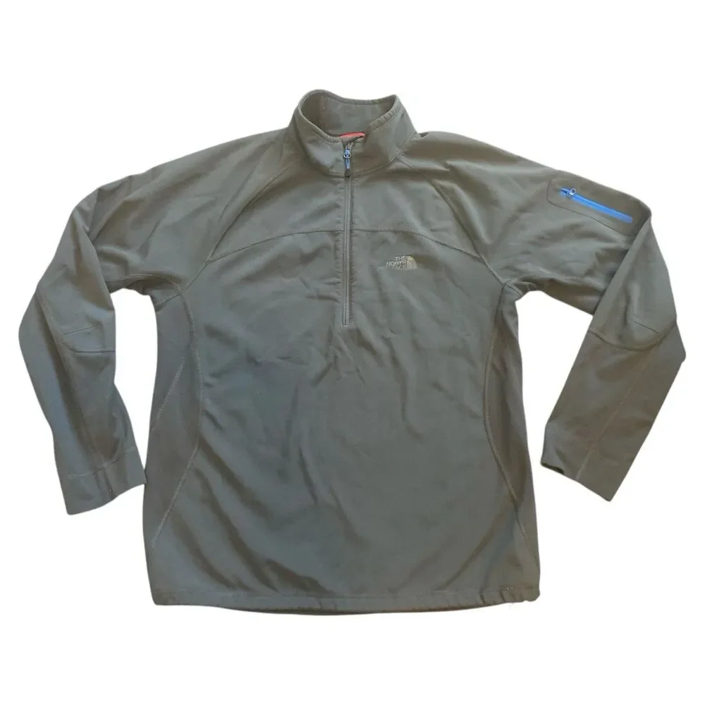 The North Face 1/2 Zip Pullover Open Chest Men’s XL Dark Grey RN61661 *DMG READ